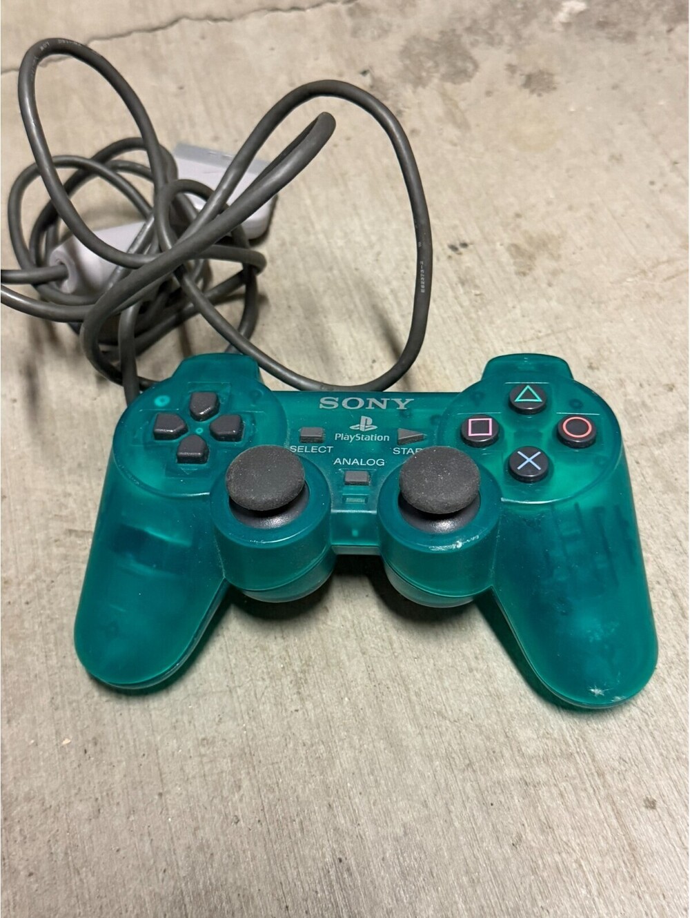 Sony PlayStation 1 PS1 OEM Clear Green DualShock Analog Controller SCPH-1200 3